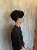 センターパート ニュアンスパーマ フェザーショート