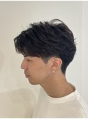 フェザーショートシャドウパーマルーズパーマセンターパート