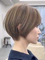 エルヘアメゾン(el. hair maison) 静岡ショートボブブリーチハイライト白髪ぼかしグレージュ