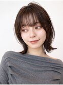 20代30代大人ガーリーダークアッシュ小顔レイヤー似合わせカット