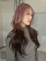 アドネ プライム(adne prime)&nbsp;ハッシュカット/顔周りカット/エンドカラー/コーラルピンク