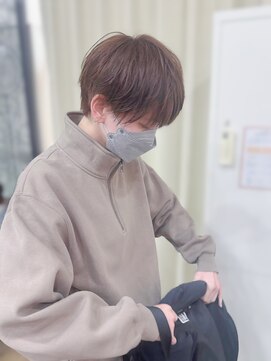 ハピネス 王寺店(Happiness) ラウンドマッシュ メンズライク ハッシュカット ベージュカラー