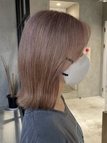 エリマ 調布(elima)&nbsp;調布ストレートパーマミディアムボブベージュアッシュグレージュ