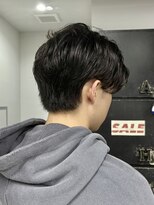 ヘアー アイス 御器所本店(HAIR ICI)&nbsp;前下り毛流れセンターパート刈り上げない清潔感スタイル