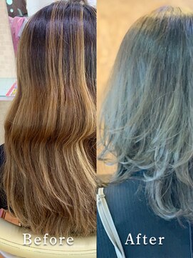 アークスヘアー 大人可愛い外国人風透明感アッシュ×くびれミディ