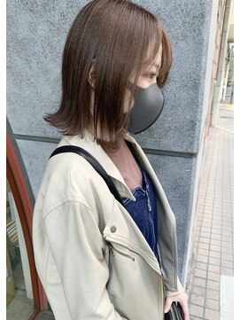 モルニ(MORNI) マロンブラウン_マロンベージュ Aラインボブ かきあげ