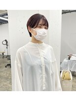 ヘアーアイストゥーレ(HAIR ICI TRE)&nbsp;ショートヘア　暖色カラー　ラベンダーピンク　担当渡辺聖