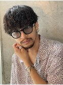 ツイストスパイラルパーマワイルドツーブロックサイドパート