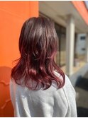 パープルレッド バレイヤージュ