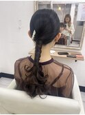 結婚式ヘアタイト編みおろし