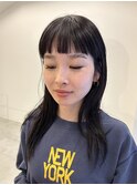 前髪カット バング 重め前髪 オン眉 髪質改善 さらさら 艶髪
