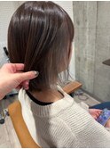 アッシュグレーインナーカラー×切りっぱなしボブ20代30代