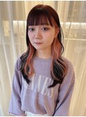 レイヤーカット×イヤリングカラー