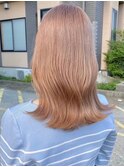 安積ミルクティーベージュカラーレイヤーロングヘアワンホン韓国