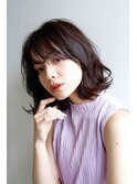 ナチュラルボブミニウルフチェリーブラウン20代30代40代50代