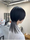 ウルフカット メンズライク　中性ウルフ　襟足カラー