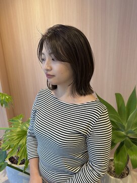 オン キャナルシティ博多前店(on) 【竹内哉汰】20代30代 くびれボブ×オリーブベージュ