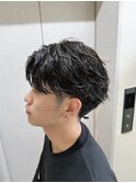 フェザーパーマ　メンズサロン　ショート　カット　韓国　長崎