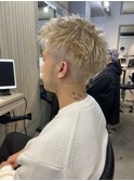 メンズショート　ホワイトブロンド