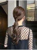 ヘアセットアレンジ参列タイトシニヨン