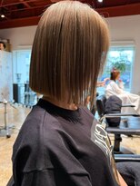 ナチュラル ヘアーデザイニング(Natural hair designing)&nbsp;切りっぱなしボブ/まろやかベージュで垢抜け髪/さらっと美人見え