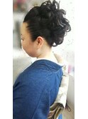 モヒカン風にアップスタイル 着物 イベント  ライブ 　水戸