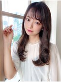 アフロート矢田菜津紀　流し前髪暗髪ベージュカラー◎20代30代