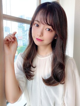 アフロート ディル(AFLOAT D'L) アフロート矢田菜津紀　流し前髪暗髪ベージュカラー◎20代30代