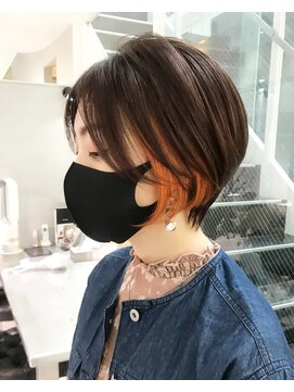 シェリ 天神(CHERIE) ショートボブ×インナーオレンジ◎