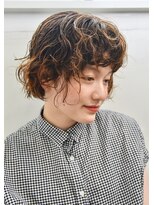 ユノ(juno) 【juno】おしゃれくるくるパーマ♪ミニボブベージュカラー