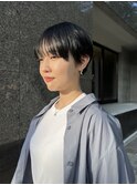 ベリーショート×ネイビーカラー
