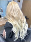抜きっぱなしブロンド×シールエクステ80枚/外国人風ロングヘア