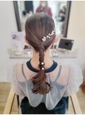 結婚式二次会ヘアセット*大人可愛いツヤツヤタイトヘア
