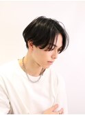 武蔵小山韓国マッシュブルーブラックスペインカール無造作パーマ