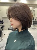 韓国ヘアグレージュカラーブリーチ無し髪質改善イヤリングカラー