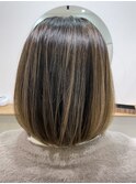 30代女性　艶髪矯正×デザインカラー