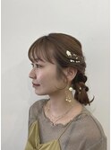 編みおろし ヘアアレンジ パーティーセット 三宮 リボンアレンジ
