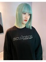 チーカ(chica)&nbsp;ミントグリーン/外ハネボブ/ワイドバング/似合わせカット