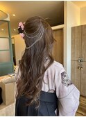 卒業式ハーフアップ