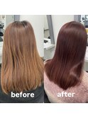 カシスカラーボルドー高知美容院オイルカラー