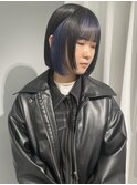 インナー/ブルー/ハイトーン/ブリーチ/ボブ/ハイトーンボブ