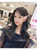 韓国ヘア　2wayバング  レイヤーカット くびれヘア  顔周り/
