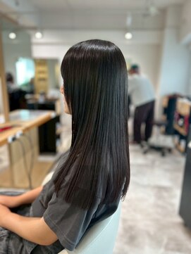 ソイクフ 高田馬場店(SOY-KUFU) 20代30代40代◎大人レイヤーロングヘアアッシュネイビー