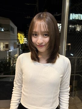 キーチェ 梅田中崎町(keych) 毛流れレイヤーカット/ミディアム/髪質改善/縮毛矯正