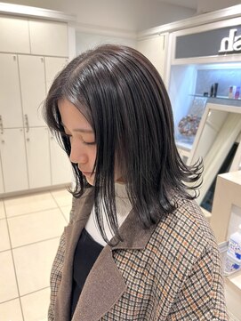 アッシュ 長津田店(Ash) ダークモカグレージュ×切りっぱミディ　10代20代30代　【篠崎】