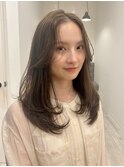 韓国/顔周りレイヤー/ダブルカラー/ベージュ/前髪新潟長岡宮関