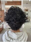 クリームパーマレディースショートスパイラル