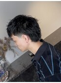 マレット/スパイキーショート/ピンパーマ/：テーパーフェード
