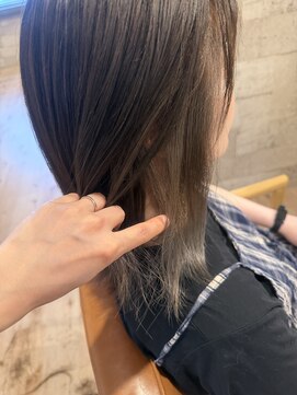 ヘアサロン アプリ(hair salon APPLI) 透け感ミルクティー×韓国ミディ