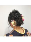 編み込みシニヨン